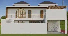 Villa baru 2 lantai dengan pemandangan sawah disewakan, Canggu area