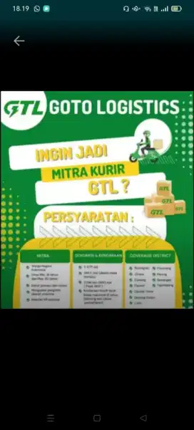 Lowongan Kerja Kurir Paket GTL x Tiktok