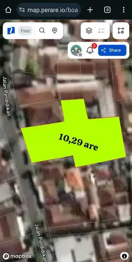 Jual Tanah 10 Are utk Usaha di Jln Pendidikan Sidakarya