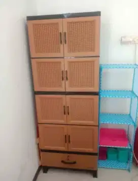 LEMARI PAKAIAN PLASTIK NAPOLLY CABINET ROTAN SINTETIS CRS-MU 48D