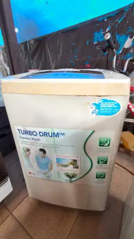 Mesin cuci LG turbo Drum Fuzzy Logic type wf-l801TC