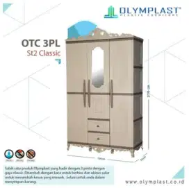 LEMARI PAKAIAN 3 PINTU PLASTIK OLYMPLAST OTC 3PL CLASSIC