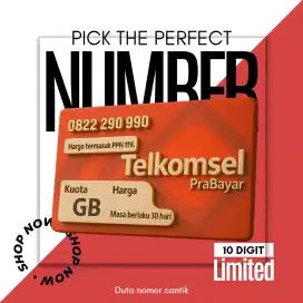 Nomor cantik Telkomsel 5G 10 Digit Kuota 260gb Kartu perdana Telkomsel