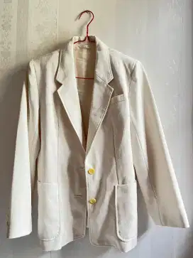 Jas wanita Blazer warna putih tulang/ BW size M