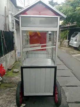 Gerobak alumunium bekas roti bakar ( nego tipis)