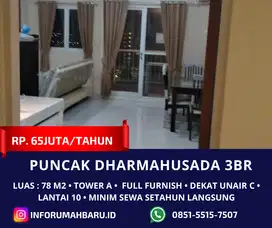 PUNCAK DHARMAHUSADA 3BR‼️ Apartemen Raya Merr Siap Huni Dekat Unair C