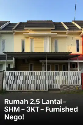 Rumah 2,5 Lantai SHM Furnished Cocok Untuk Usaha Kontrakan, 3KT 2KM.