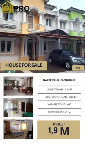 DIJUAL RUMAH RAFFLES CIBUBUR DEKAT MALL TRANSMART STUDIO