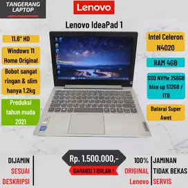 Laptop Lenovo IdeaPad 1 Intel Celeron N4020 RAM 4GB SSD NVMe 256GB