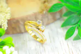 Cincin berlian center 0,30ct ring emas 3,5gr original