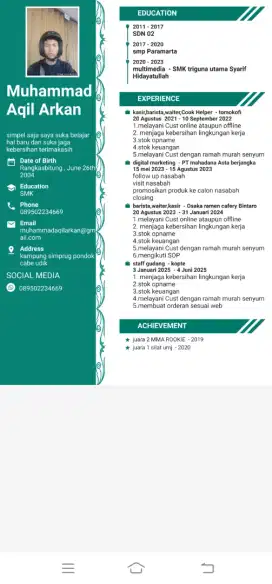 Salam sehat saya sedang cari kerja