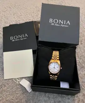 Jam Bonia fullset Gold msh garansi