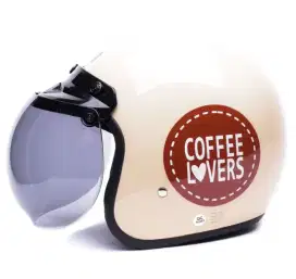 WTO RETRO HELM BOGO, COFFEE LOVERS CREAM GLOSY