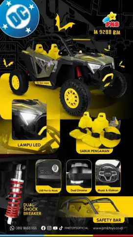 Mobil Aki Jeep Rst Batman, muat 2ank, stir dipinggir, bergaransi