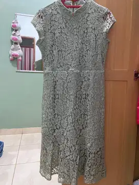 Dress wanita formal motif brokat