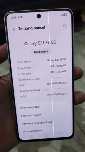 Samsung S21 FE 5G Lime Green ram 8/256 Mulus
EX SEIN