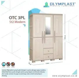 Lemari Pakaian 3 Pintu Plastik Olymplast OTC 3PL Modern