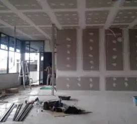 Skat partisi gipsum plafon almunium