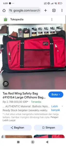 Duffle bag Red wings 69101
