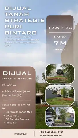 Dijual Tanah Puri Bintaro