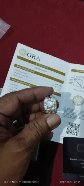 Cincin permata Moissanite cutting diamond