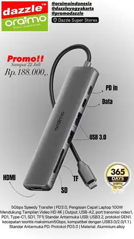 USB Hub Oraimo 7 in 1