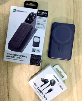 Powerbank wireless + Earphone Type-C Samsung