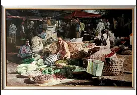 Lukisan Pedagang Pasar Karya Sutarno Krebo