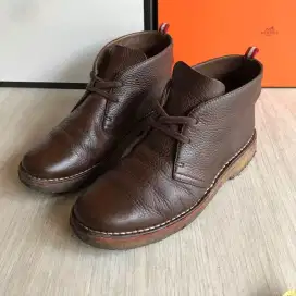 Bally cherry brown leather ankle boots work shoes sepatu