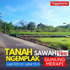 Tanah Murah Jogja Utara di Ngemplak view Merapi Lt 528 m2 lb 15 m SHM