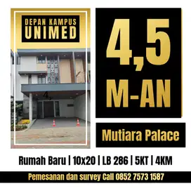 Rumah baru komplek Mutiara Palace depan kampus unimed