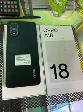OPPO A18 Ram 4/128gb black nyess mulus segel fullset (BERGARANSI)