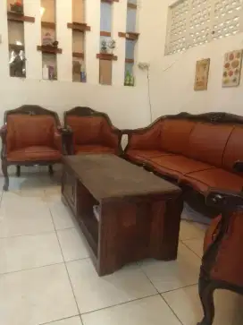 Jual murah 1 set sofa bekas kayu jati, Nego