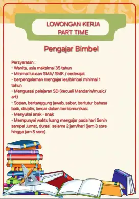 Lowongan mengajar bimbel part time