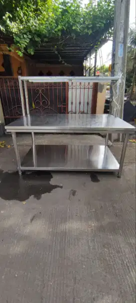 Meja stainless overshelf lampu