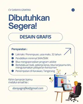 LOWONGAN DESAIN GRAFIS PERCETAKAN TANGERANG