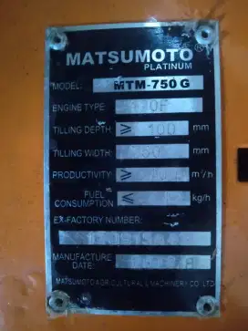 traktor mini matsumoto MTM 750 G