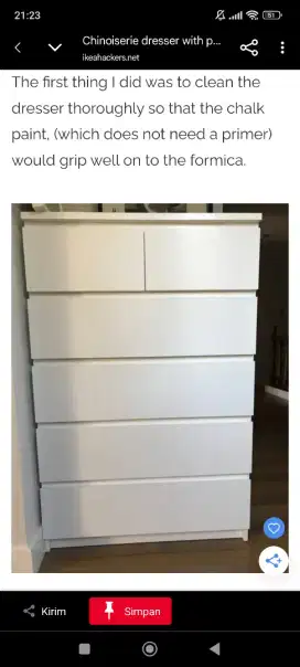 Drawer lemari rak ikea MALM 6 laci