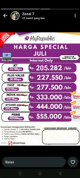 Internet murah myrepublic