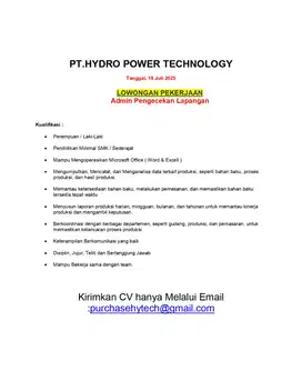 LOKER ADMIN LAPANGAN