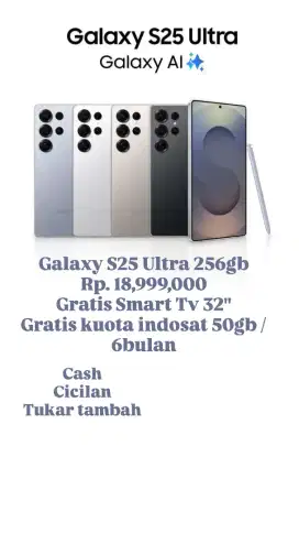 BELI SAMSUNG S25 ULTRA GRATIS SMART TV SAMSUNG 32