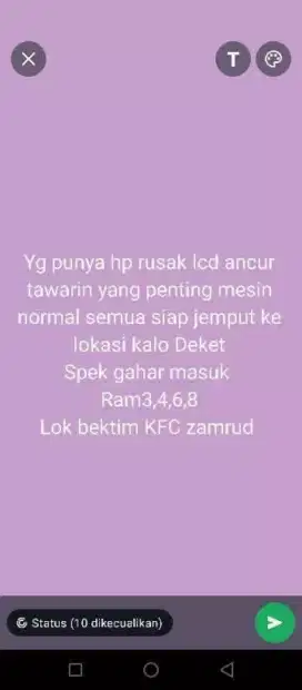 Cari hp rusak lcd layar ancur