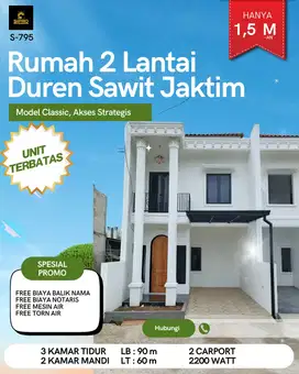 Rumah 2 lantai Classic Eropa duren sawit jakarta timur