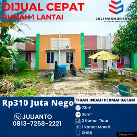 Dijual CEPAT Rumah 1 Lantai di Tiban Indah Permai Batam