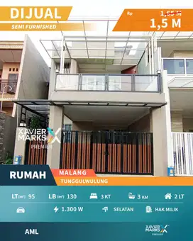 Dijual Rumah Semi Furnish Dekat Kampus di Akordion Malang