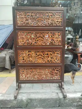 Sketsel penyekat ruangan jati ukir 100 x 170 cm