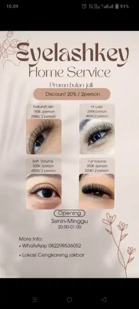 Eyelash home service
