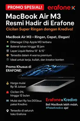 KREDIT LAPTOP | MACBOOK AIR M3 CICILAN BUNGA 0%