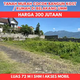 Tanah Cocok Bangun Kost di Belakang Kampus UMM