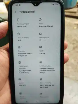 Jual bu realme 3 pro 4/64 fulset